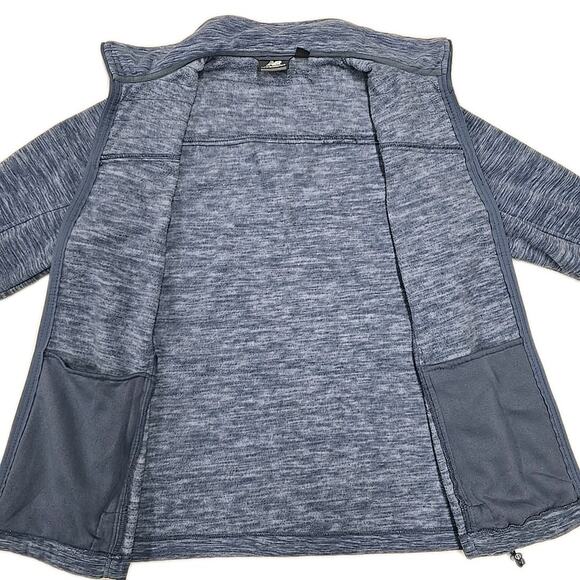 New Balance Womens Fleece Quilted Jacket Sz M Blue/Gray Full Zip Activewear - Picture 2 of 10